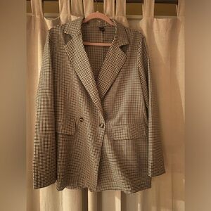 Large beige checkered blazer - size L